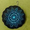1 Stück Metall Mandala Blume Windspiel - Blau & Golden Outdoor Gartendeko, Gedenk-Windrad für Terrasse