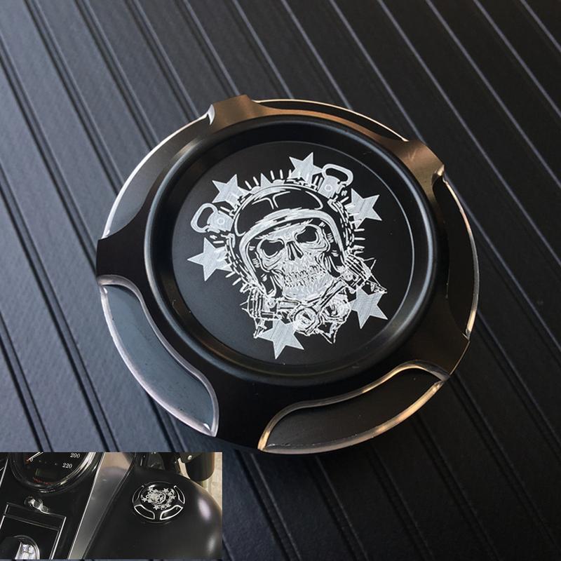 Tappo Olio Decorativo Teschio Moto Serbatoio Benzina Per Harley Sportster XL 1200 883 X48 Dyna Softail fatboy Touring FLHR