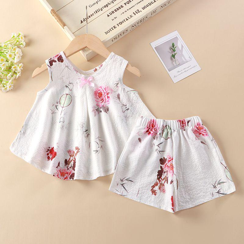 Girls' Summer Clothes Camisoles Children's Sets Clothing for Girls' Babies Summer Styles Two-piece Outerwear Set