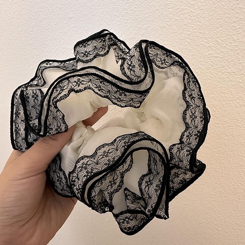 

Lace Fringes, Super Ethereal, Fashionable, Court Retro Style, Large Intestine Hair Band, Women s Hair Accessory, Headwear, Hair Tie бежевый