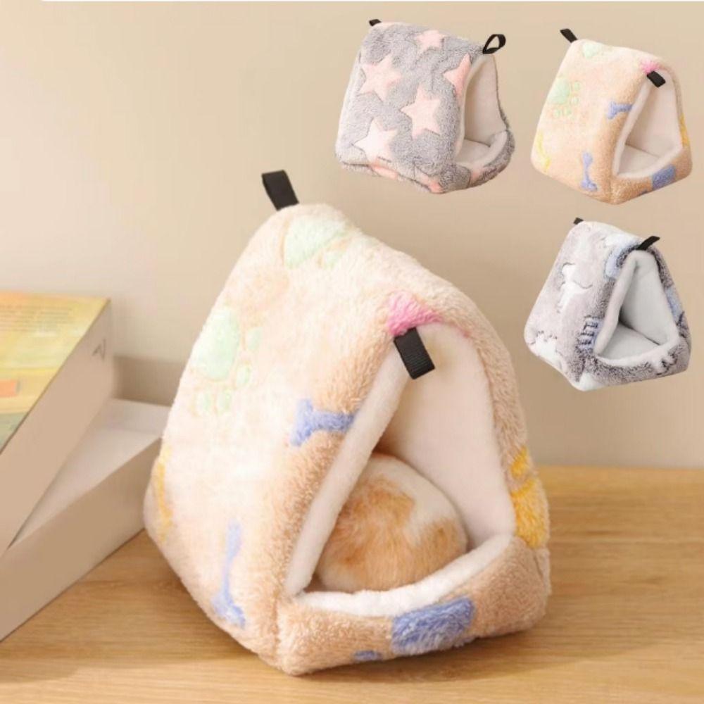 Thickened Hamster Plush Hammock Semi-enclosed Hamster Hanging Nest Parrot House  for Pet Cage