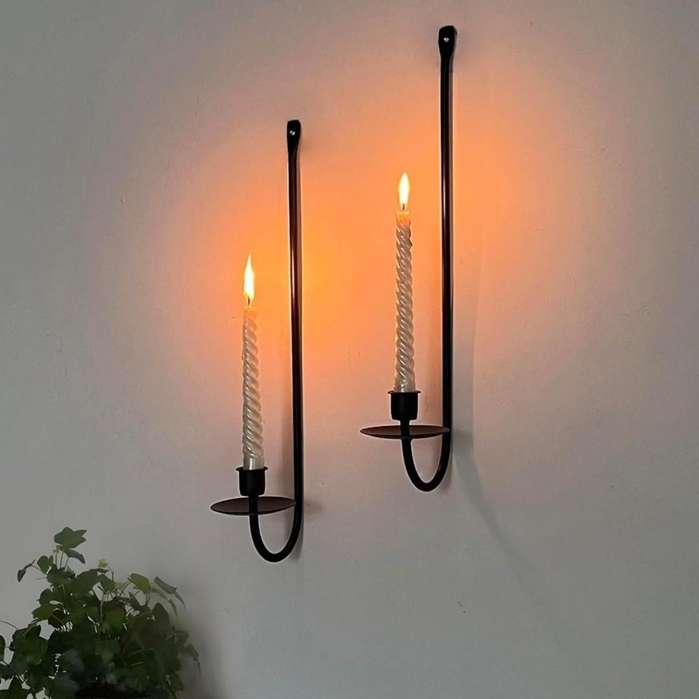 L-Shape Candlestick Holder Minimalism Metal Candle Sconce Party Prop Candle Stand  Wedding Party