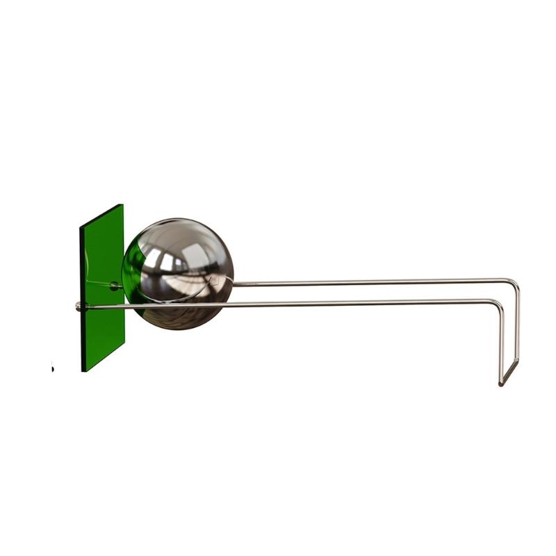 Fermalibro Decorativo in Metallo con Pannello Acrilico e Sfera Decorativa, Singoli Fermalibri da Scrivania per l'Organizzazione della Tavola da Studio