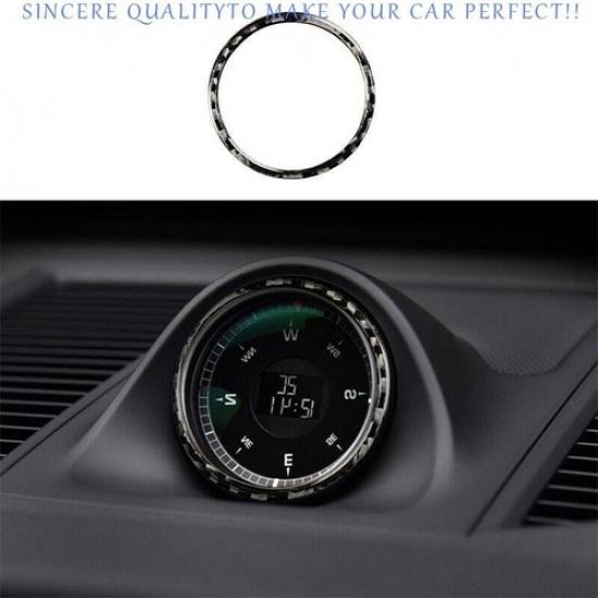 For Porsche Macan 2015-2024 Real Carbon Fiber Central Console Clock Ring Trim 1X