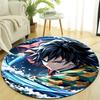 1pc Tomioka Giyuu Print Round Carpet Chair Round Carpet Suitable for Bedroom Living Room Home Decorative Carpet