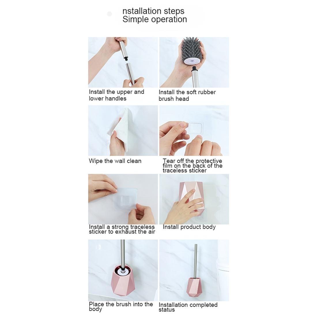 

TPR Silicone Toilet Head Wall-Mounted Or Vertical Nordic Brush Toilet Brush Holder Bathroom Accessories