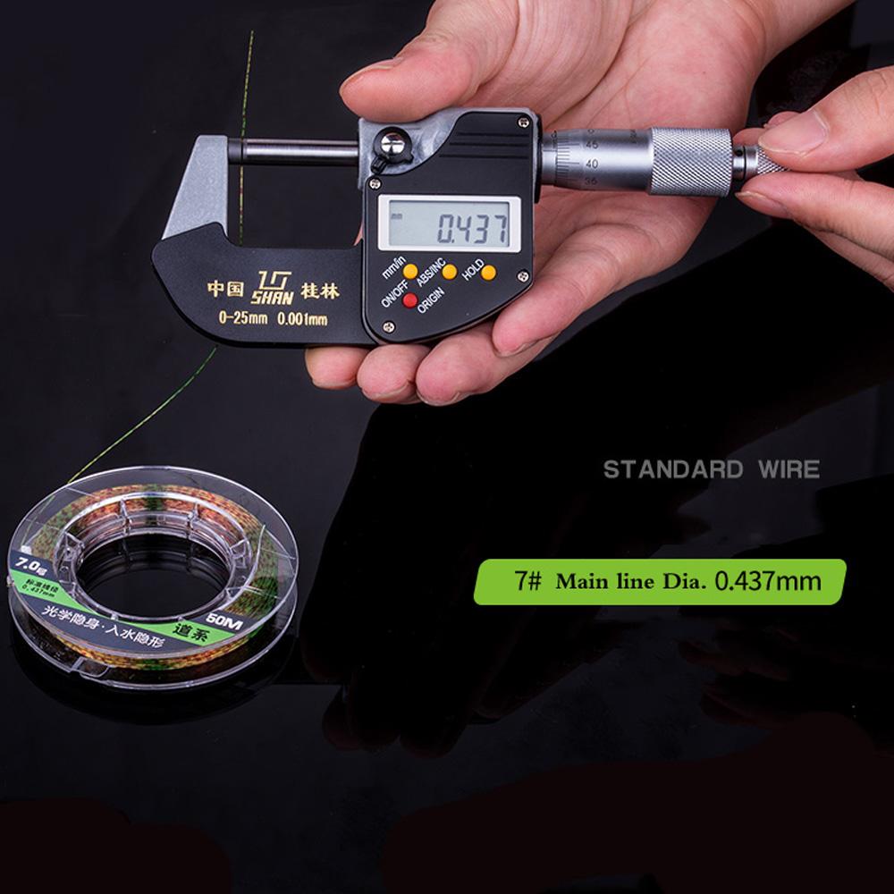 2Pcs Invisible Fluorocarbon Fishing Line 50m Main/Sub Leader Sinking Strong Lines for Carp Bass Stream Fishing Low Camouflag 260319