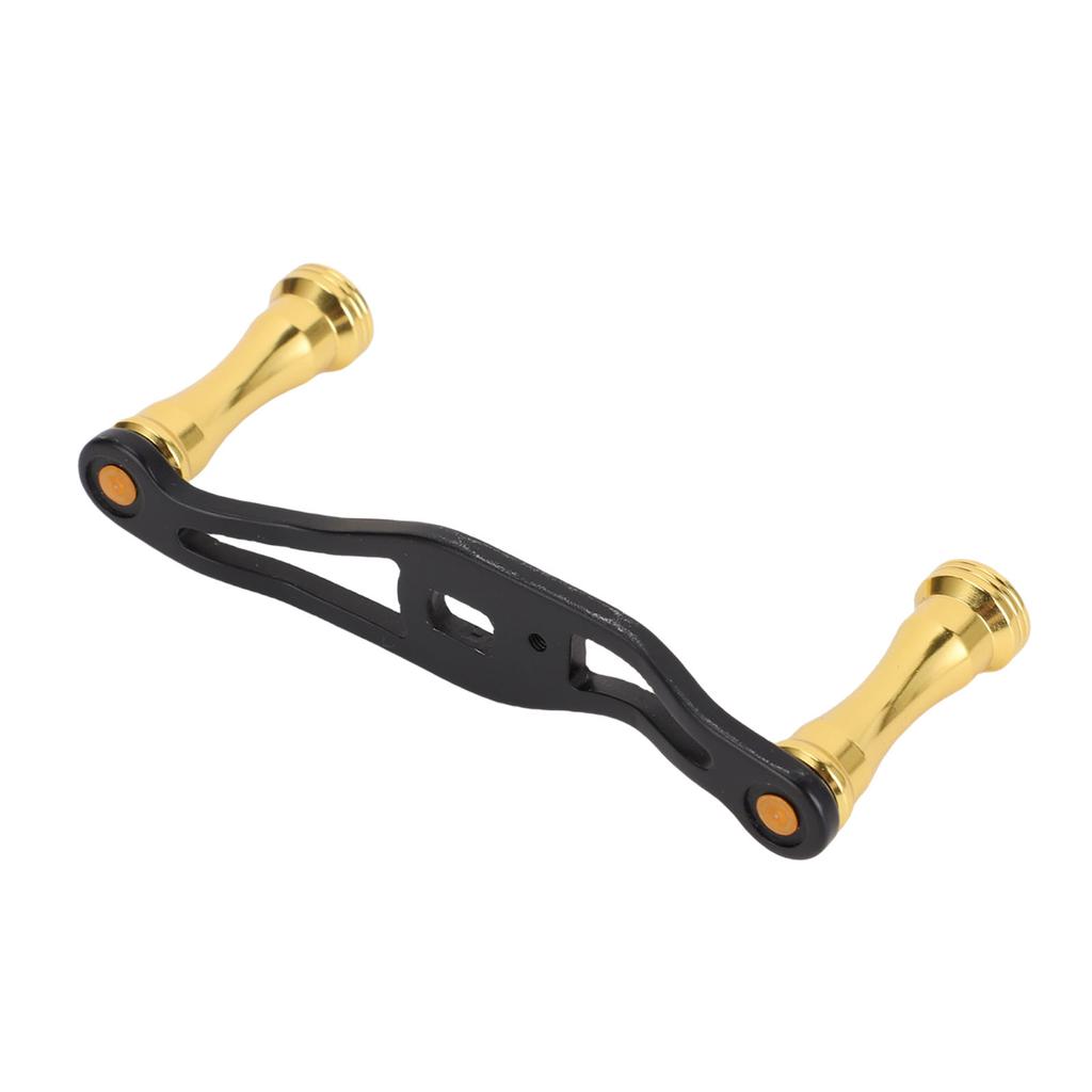 Fishing Reel Handle Replacement Part Aluminum Alloy Double Rocker Arm Metal Lure Accessories Black Gold 90mm