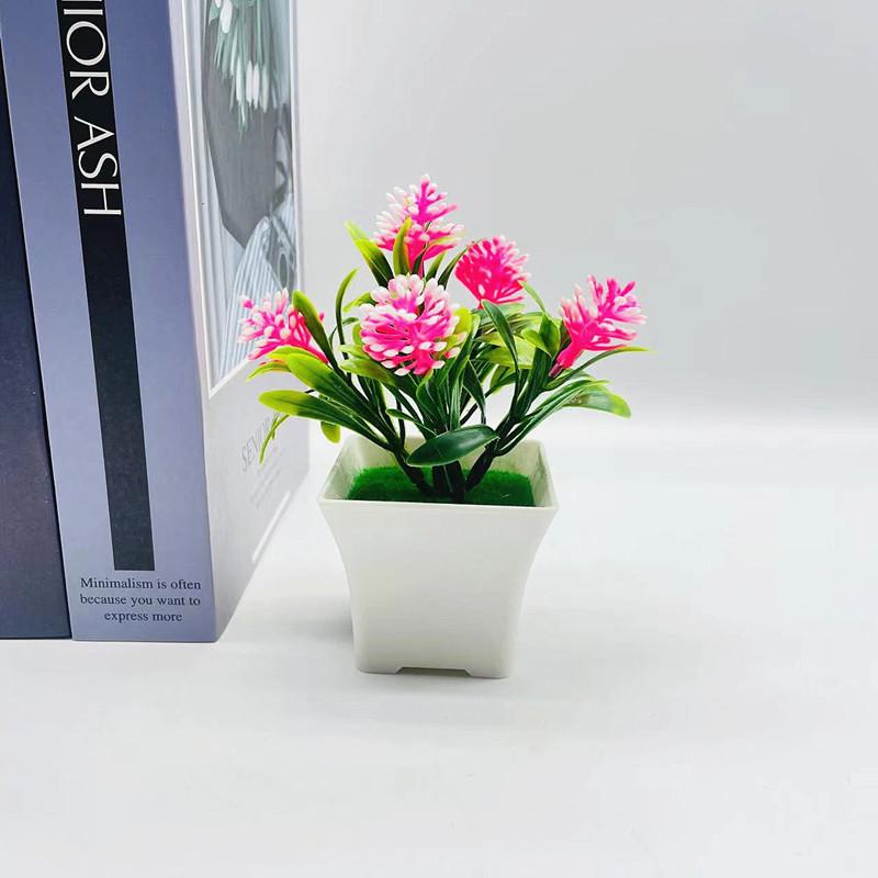 Orchid Simulation Potted Plastic Fake Flower Furniture Living Room Ornaments Car