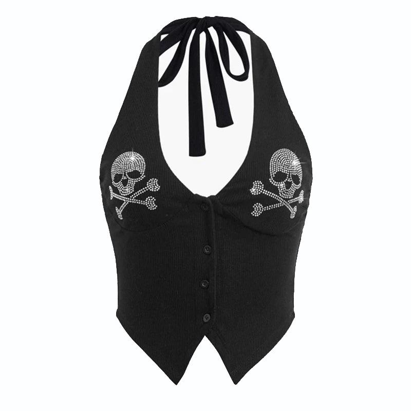 

Cross-border Sexy Halter Top - European & American Street Fashion, Slim Fit Versatile Vest for Women. S чёрный
