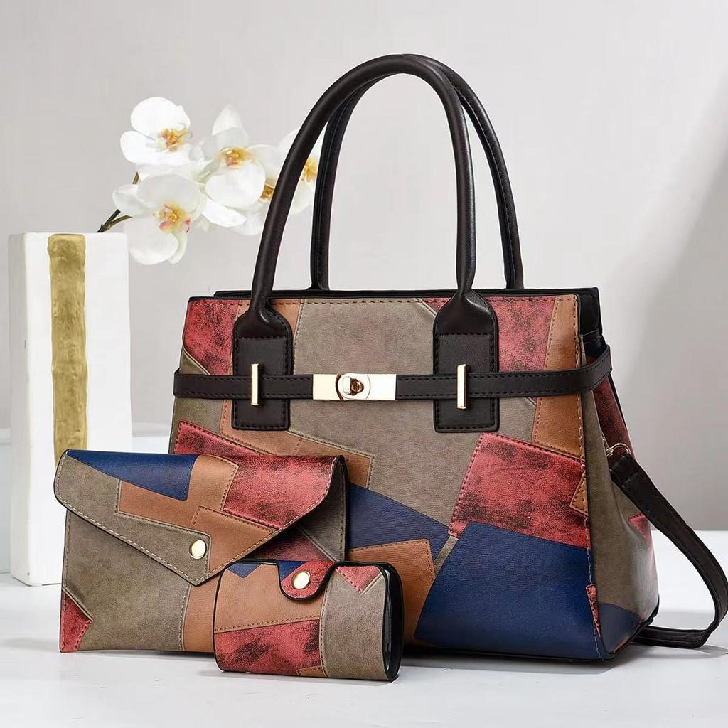 Stylish Large Capacity Pu Tote Bag For Daily Use With Trendy Color Block Design