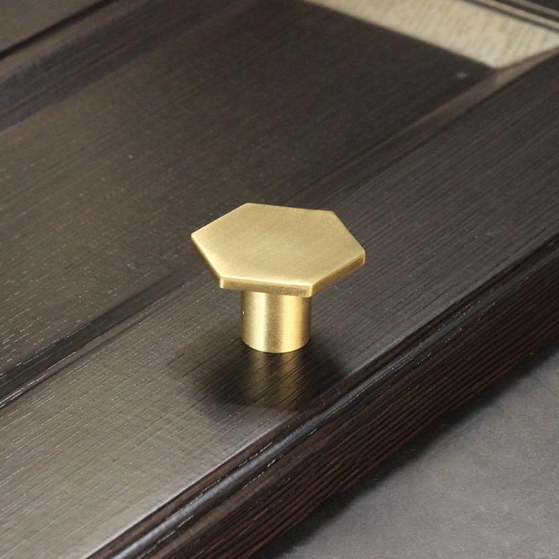 12Pcs/Set Handles Cupboard Hexagon Drawer Pulls Cabinet DIY Kitchen Door Knobs Copper