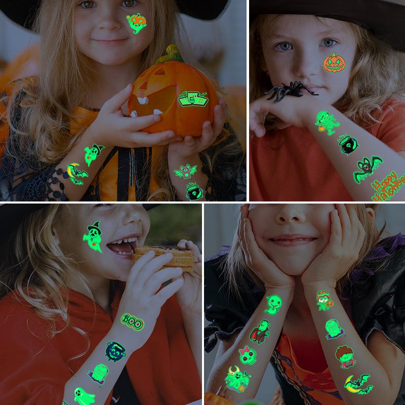 Luminous Halloween Tattoo Stickers Party Party Gifts Temporary Stickers Luminous Tattoo Stickers Halloween Stickers
