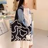 Cute graffiti illustration bag female 2025 simple new large-capacity commuter bag student class versatile tote bag