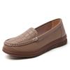 Women's casual plate-size spring and summer breathable loafers, 100% genuine leather shoes, fashionable women's flat work shoes