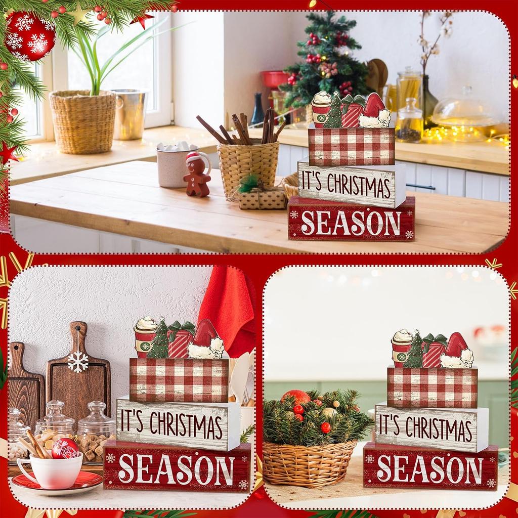 4Pcs Football Table Decorations Football Tiered Tray Decor Sport Game Centerpiece Sign Decorative Rugby Stack Block Gift for Fans Club Tailgate