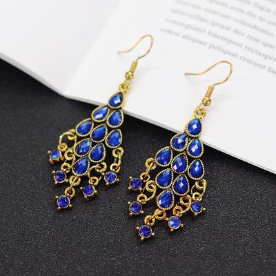 Retro Court Water Drop Fringed Earrings Femininity Versatile Ethnic Style Long Earrings Classical Popular National Style Earrings