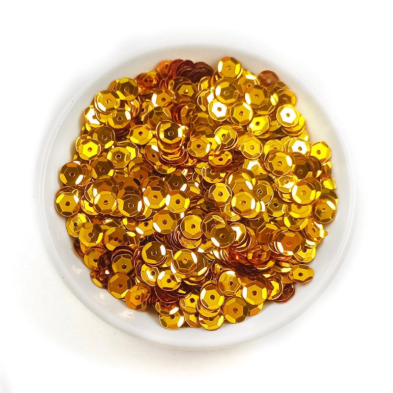 6MM Round Curved PVC Sequins with Middle Hole and Hexagonal Beads for Sewing