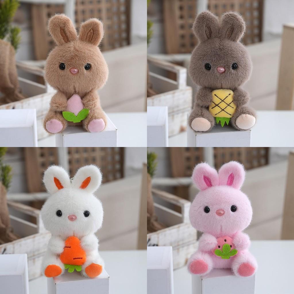 Rabbit Adorable Stuffed Animal Plushie Keychain Fluffy Bunny Doll For Gift Ideas