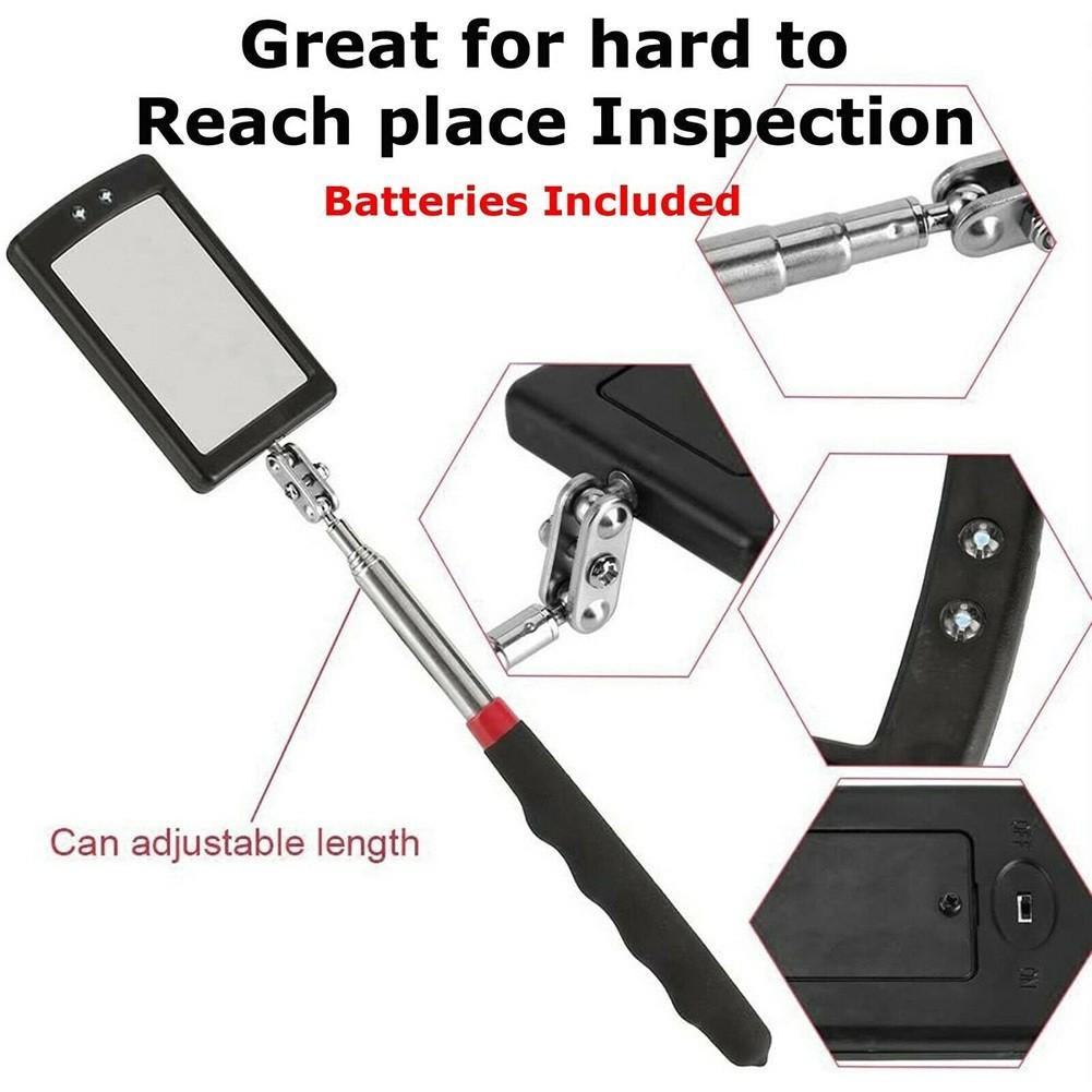Extendable Inspection Mirror Illuminate LED Lighted