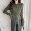 TonLion Women's Fall Slimming Polo Collar Knit Cardigan
