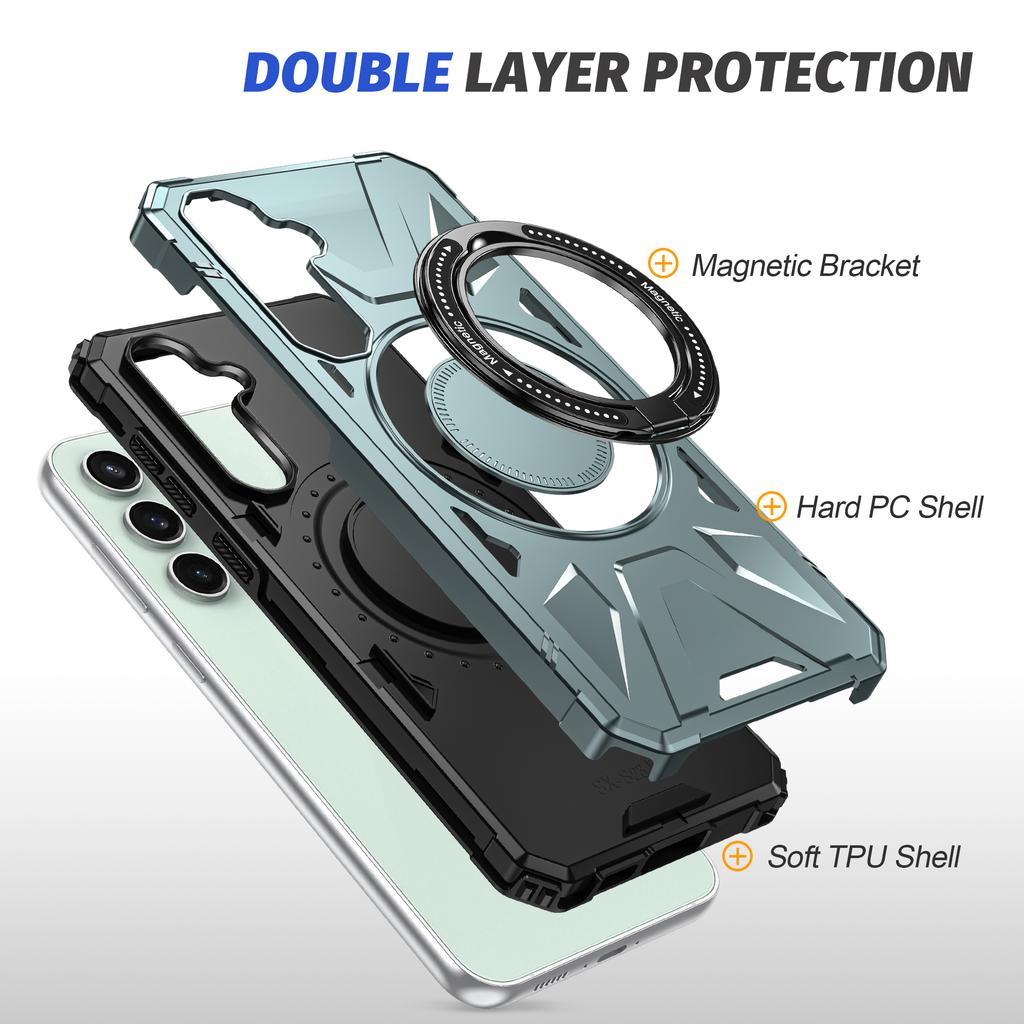 For Samsung Galaxy A15 5G Case Shock Absorbing TPU+PC Magnetic Smart Phone Cover