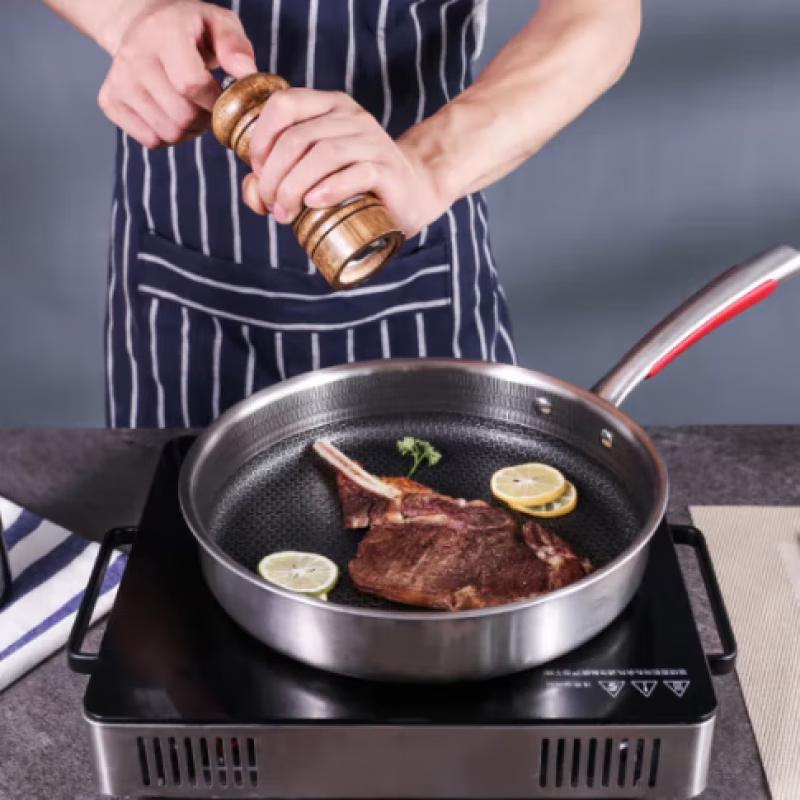 Kangbach 316L Stainless Steel Honeycomb Frying Pan