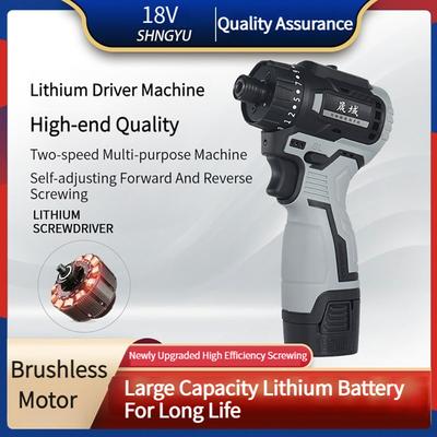 18v 1500mah 60nm 2100rpm Brushless Motor Screwdriver Cordless Drills Free Shipping Tool Screwdriver Electric Tools Screw-gun