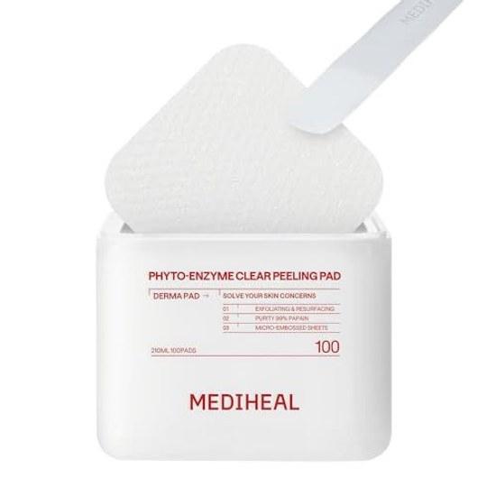 MEDIHEAL Square Facial Toner Pads 100P Blemish Wiping Skin Care Spot Pack Korean Cosmetics (Phyt enzyme)