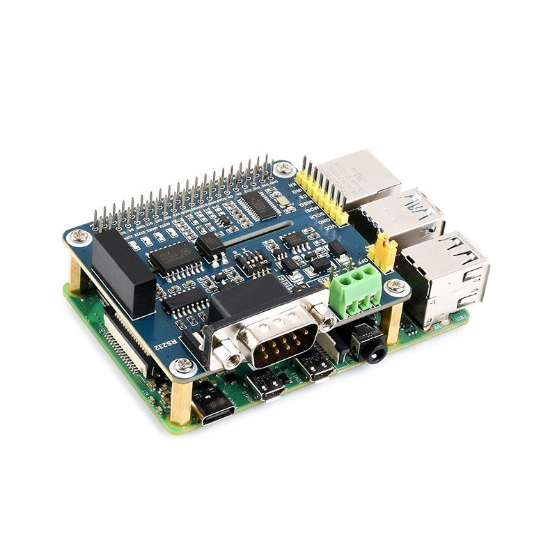 Weixue Raspberry Pi Expansion Board with Isolated RS485/RS232, SPI Control, and Onboard Protection.