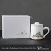 Jade White Porcelain Tea Cup with Water Separator - Large Capacity, Personal Use, High-End Office Mug for Tea Brewing