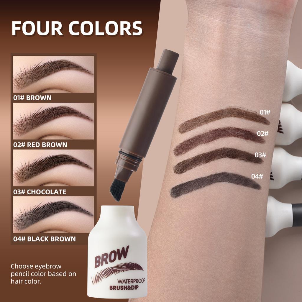 Dark Brown Waterproof Eyebrow Cream with Brush for Long-Lasting, Natural Finish