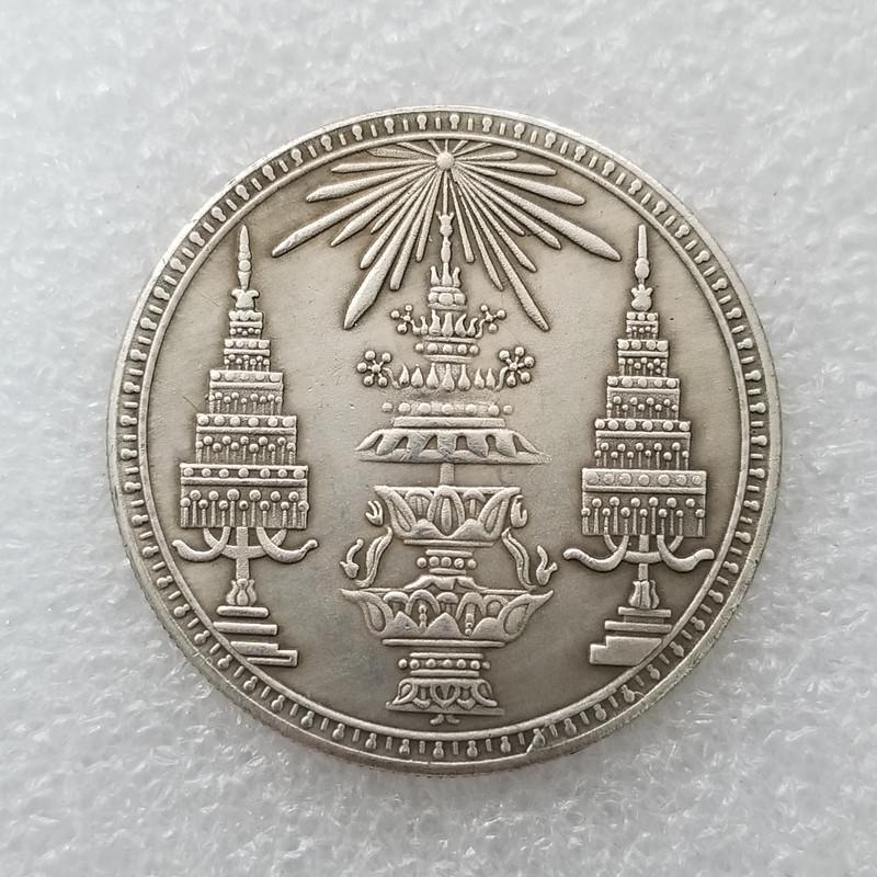 Silver-Plated Antique Brass Dollar Coin #7033