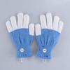 LED Multicolor Light-Up Fingerless Gloves for Halloween & Christmas - Flashing White Knit for Adults & Kids