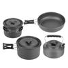 Camping Cookware Kit Aluminum Alloy Pot Teapot Fry Pan Saucer Plate Bowl Soup Spoon for Outdoor Traveling
