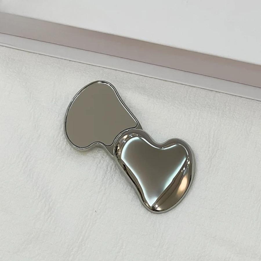 Metal Double Sided Makeup Mirror Portable Foldable Portable Makeup Mirror Irregular Rotating Mirror Beauty Tool Accessories