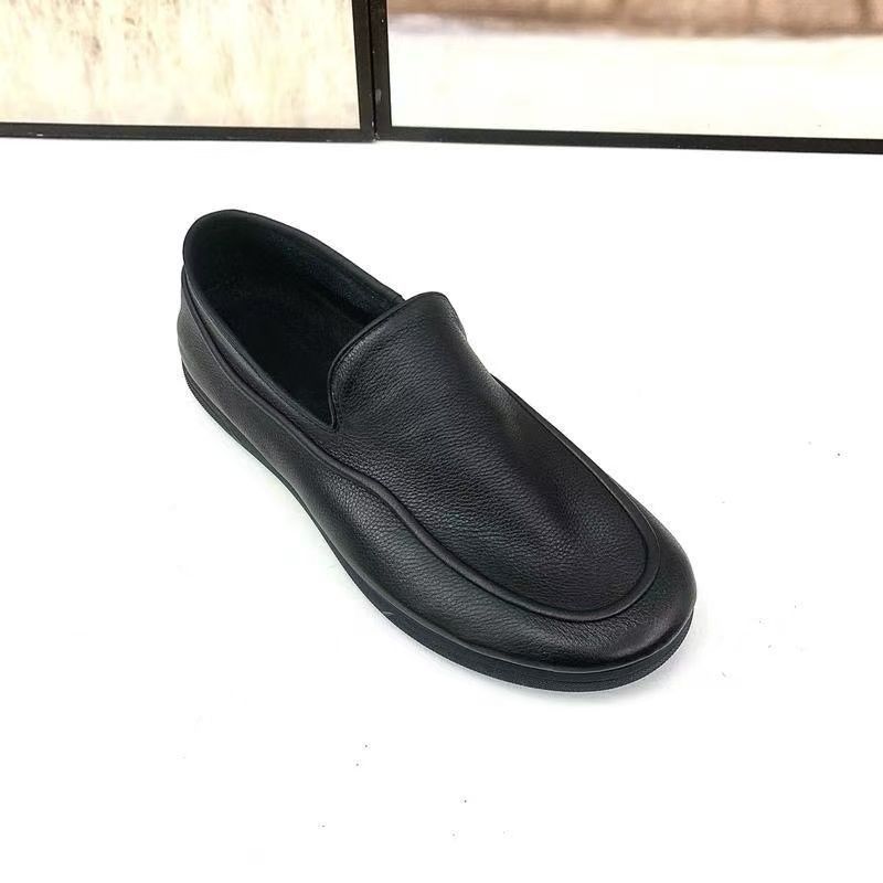 Summer New Leather First Layer Cowhide Casual Dress Leather Breathable Business Men British One Pedal Doudou Soft Bottom