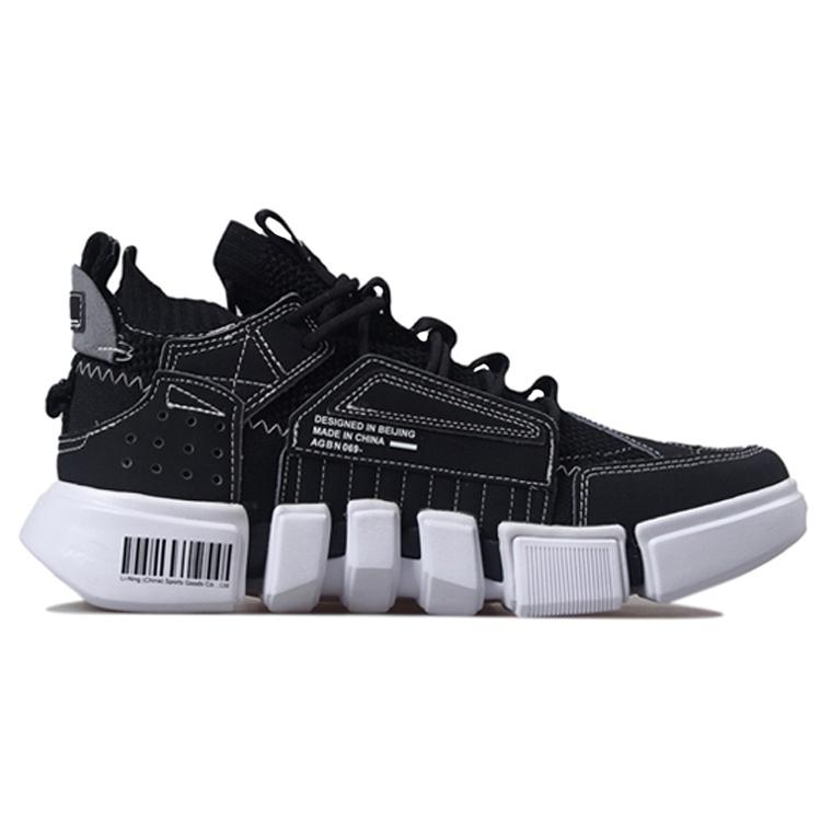 new LiNing Essence 2 Cushioning, Slip Resistant, And Abrasion Resistant Mid Top Vintage Basketball Shoes Men's Black