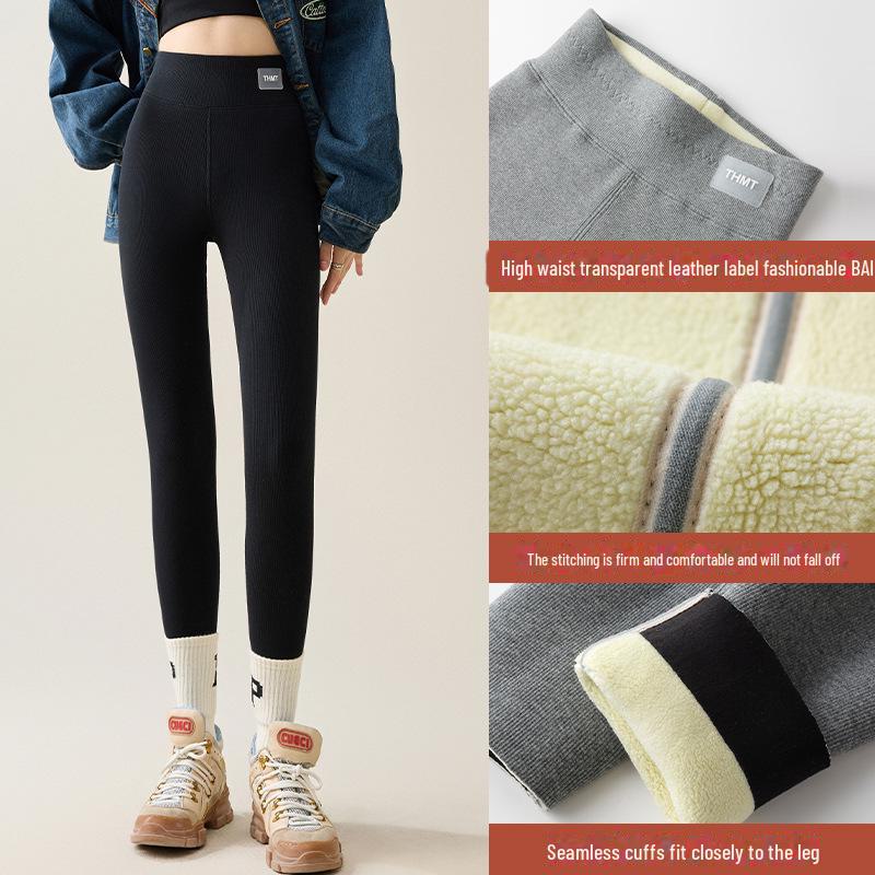 Extra Thick Plush High Waist Winter Leggings - Slimming Skinny Wool Pants for Women