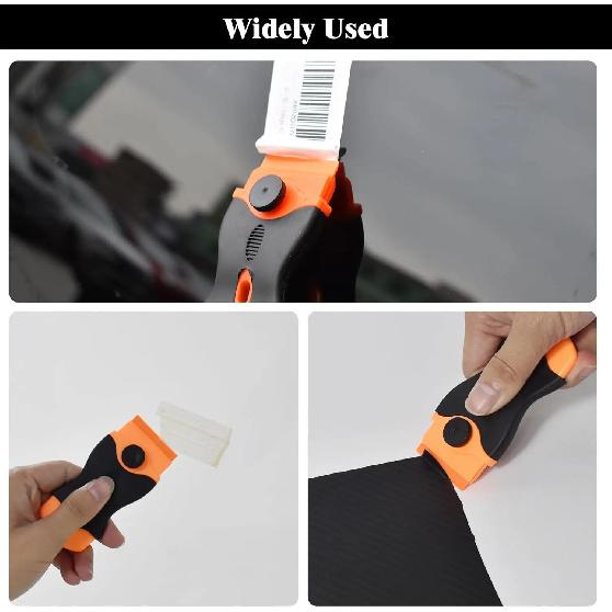 Plastic Scraper with 100/200 Plastic Blades Multipurpose Window Scraper Non-Scratch Scraper for Removing Stickers Decals Glue