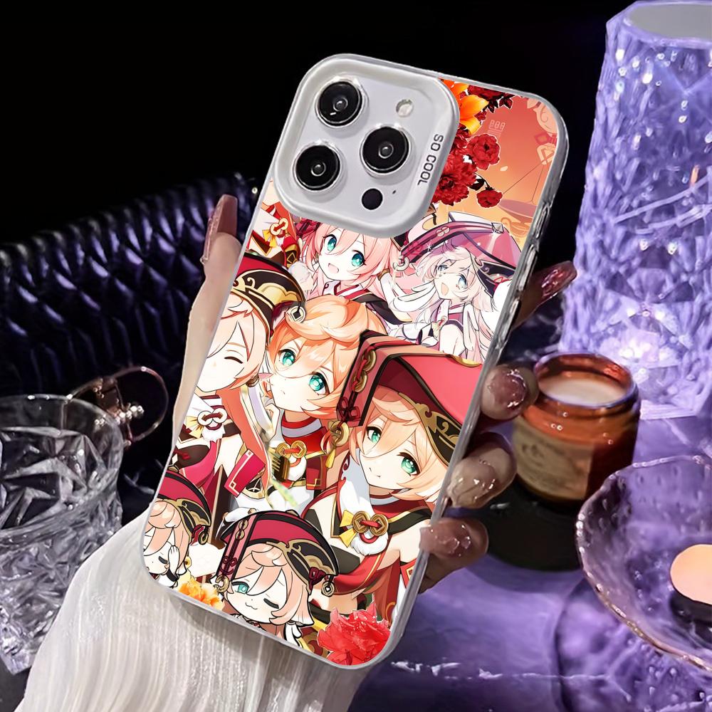 Game GI Yanfei White Translucent Mobile Phone Case for iPhone 17 16 15 14 13 12 11 X XR XS Air Pro Max Plus Colorful Cover