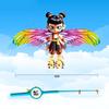 Children Kite Toy Cartoon Eagle Foldable Mini Plastic Toys Kite Hand Brake Fishing Rod Butterflies Movable Wings Outdoor Toy