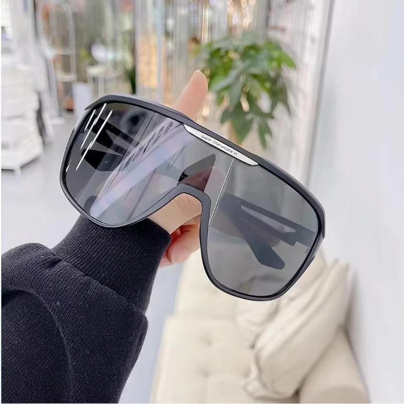 Outdoor Sports Film Mirror Men Sunglasses Women One Piece Large Frame Goggle Sun Glasses Colorful Cycling Windproof Eyewear Uv