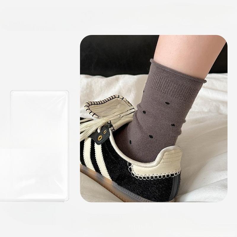 Women's Autumn and Winter New Polka Dot Curled College Wind Tube Pile Cotton Socks