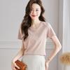 Srcr Women's Silk Blend V-Neck T-Shirt