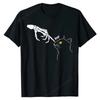 Unisex Gothic Black Cat Skeleton Hand Boop Halloween Graphic Tee Funny Gothic Gift Casual Top
