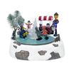 Animated Christmas Village Ice Rink Musical Box Ornament Table Displays Xmas Gift Seasonal Indoor Lighted Musical Snow Scene