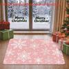 1pc, 2D Flat Printing, Pink Snowflake Christmas-style Doormat for Living Room and Bedroom, Colorful Non-slip Machine-washable Mat, Suitable for Home D