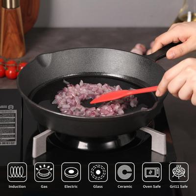 Cast Iron Skillets Round Non Stick Frying Pans Griddle Egg Pan Suitable for Indoor Outdoor Stove Grill Kitchen Cookware