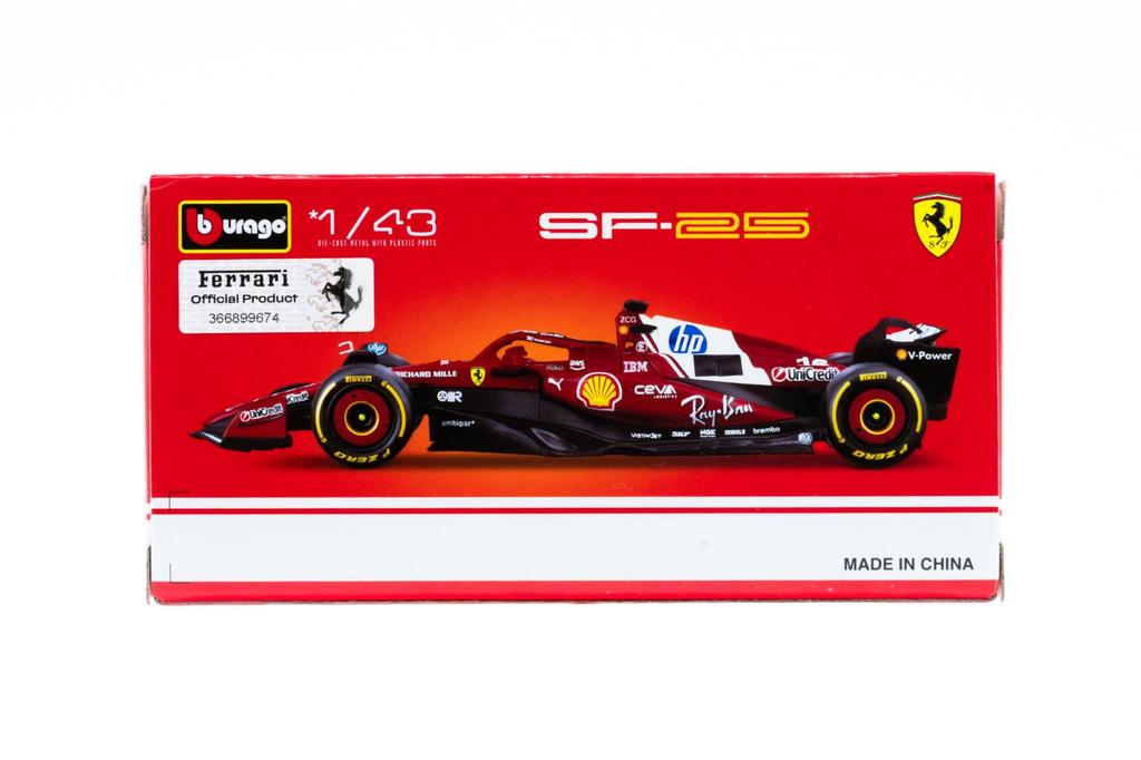 Bburago 2025 Model F1 Scuderia Ferrari Lewis Hamilton 2025 Seasonal Car Race Sports Car Miniature Diecast Car Finished Product 1/43 #44 / 18-36853